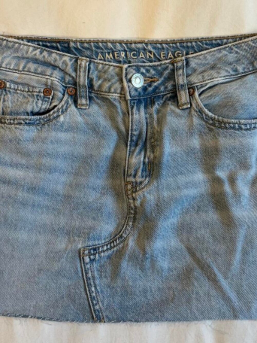 American Eagle retro washed denim short skirt